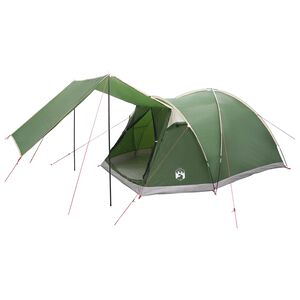 vidaXL Barraca Cabana 4 pessoa Verde Poli&eacute;ster e A&ccedil;o