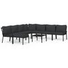 vidaXL 9 pcs conjunto lounge de jardim a&ccedil;o c/ almofad&otilde;es cinzentos