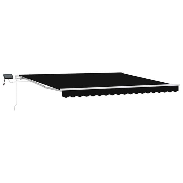 vidaXL Toldo Retr&aacute;til Manual Preto 400 &times; 300 cm Tecido e A&ccedil;o
