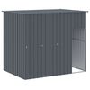 vidaXL Casota p/ c&atilde;es c/ parque 214x457x181 cm a&ccedil;o galvaniz. antracite