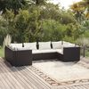 vidaXL 6 pcs conjunto lounge de jardim c/ almofadões vime PE preto