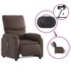 vidaXL Poltrona massagens reclin&aacute;vel el&eacute;trica couro artif. castanho