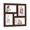 vidaXL Moldura para 4x(13x18 cm) fotografias MDF castanho-escuro