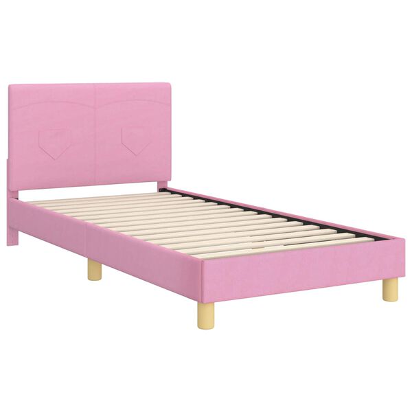 vidaXL Estrutura de Cama Infantil com Cabeceira Rosa 80 x 200 cm