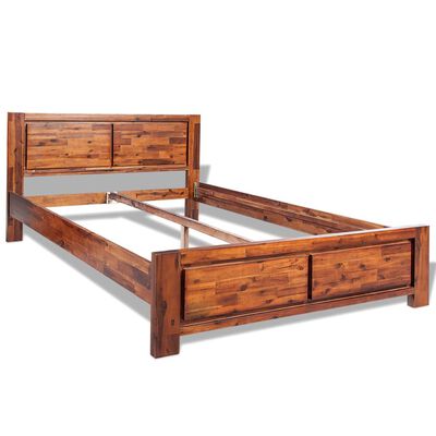vidaXL Estrutura de cama madeira de acácia maciça king size castanho