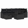 vidaXL Conjunto de Sof&aacute; de Jardim 7 unid. Preto vime PE