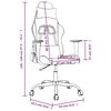 vidaXL Cadeira gaming de massagens tecido preto e creme