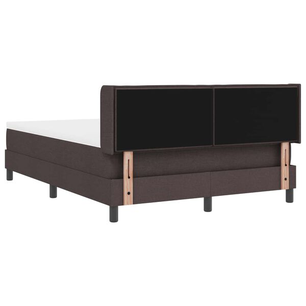vidaXL Cama Box com colch&atilde;o Marrom Escuro 190 x 140 cm Poli&eacute;ster