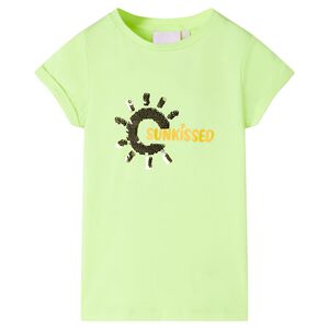 vidaXL T-shirt de crian&ccedil;a amarelo n&eacute;on 116