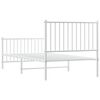 vidaXL Estrutura de cama com cabeceira e p&eacute;s 90x190 cm metal branco