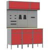 vidaXL Conjunto de Arm&aacute;rios de Trabalho com gaveta 8 pcs Vermelho