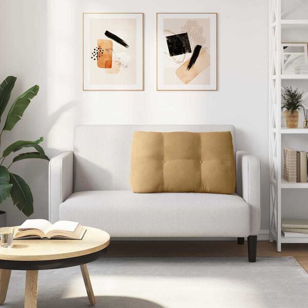 vidaXL Travesseiro para Costas Castanho 80 x 24 x 50 cm Veludo