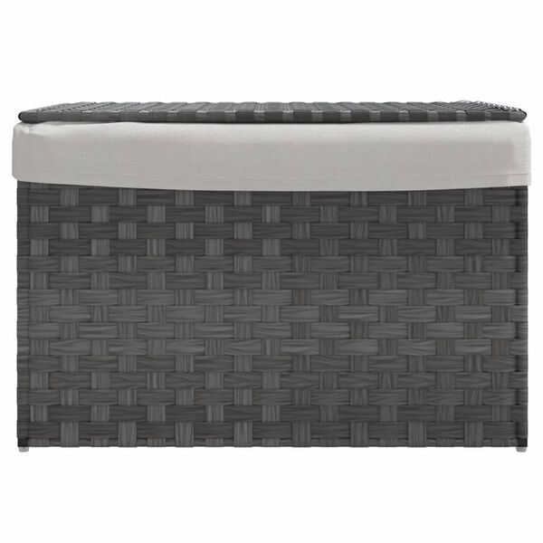 vidaXL Cesto para roupa suja com tampa 55,5x35x34 cm vime PE cinzento