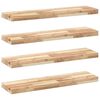vidaXL Prateleira flutuante 4pcs 100x20x4cm ac&aacute;cia maci&ccedil;a n&atilde;o tratada