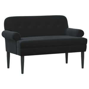 vidaXL Sof&aacute; de dois lugares com bot&atilde;o acolchoado Preto Veludo