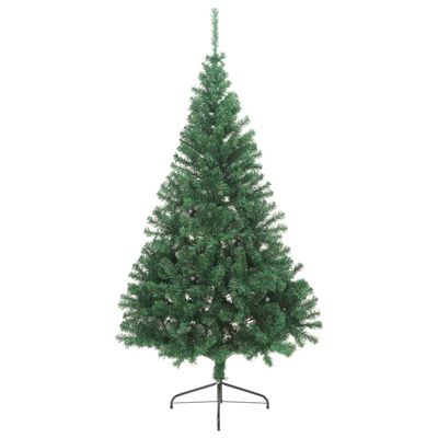 vidaXL Meia árvore de Natal artificial com suporte 240 cm PVC verde