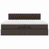vidaXL Estrutura de cama otomana com colch&otilde;es tecido castanho escuro