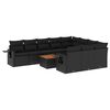 vidaXL 11 pcs conjunto sof&aacute;s de jardim c/ almofad&otilde;es vime PE preto