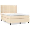 vidaXL Cama com molas/colch&atilde;o 140x200 cm tecido cor creme