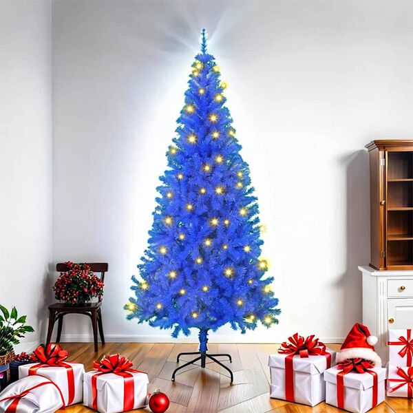 vidaXL &Aacute;rvore de Natal com 300 LEDs com suporte Azul 180 cm PVC