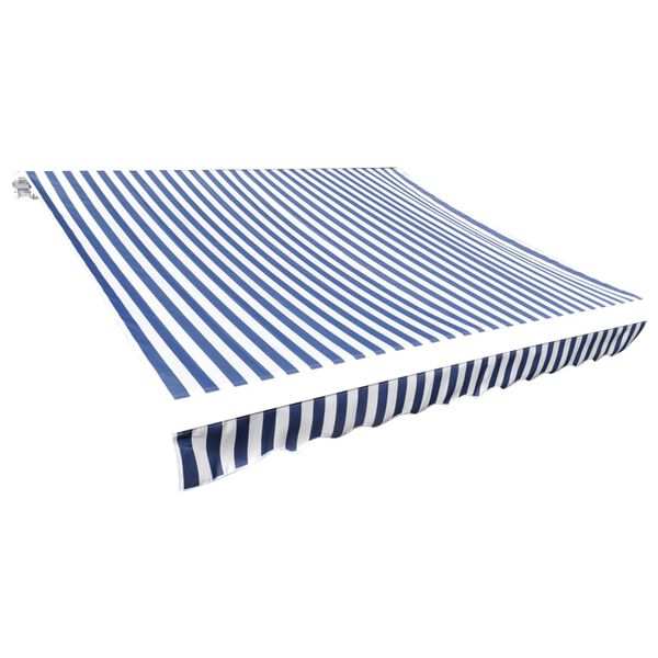 vidaXL Lona para toldo azul e branco 5x3 m