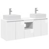vidaXL Conjunto de Arm&aacute;rios para Banheiro 3 unid. Branco Brilhante