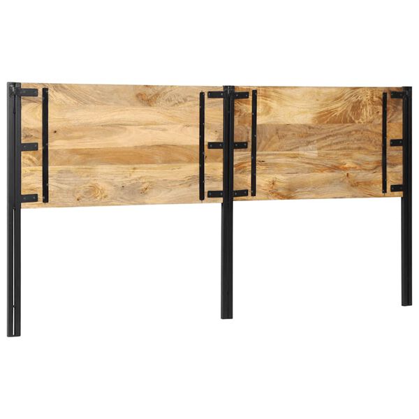 vidaXL Cabeceira de cama 200 cm madeira de mangueira maci&ccedil;a e ferro