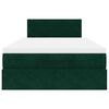 vidaXL Estrutura de cama otomana com colch&atilde;o verde escuro veludo