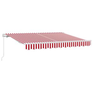 vidaXL Toldo Retr&aacute;til Manual Vermelho 250 x 200 cm tecido