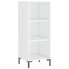 vidaXL Aparador 34,5x32,5x90 cm derivados de madeira branco brilhante