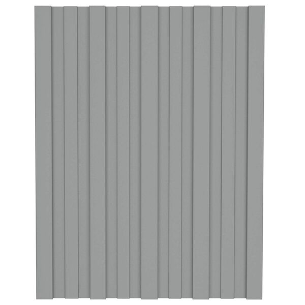 vidaXL Painel de telhado 12 pcs Cinzento 60 x 45 cm A&ccedil;o galvanizado