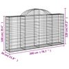 vidaXL Cestos gabi&atilde;o arqueados 7pcs 200x30x100/120cm ferro galvanizado