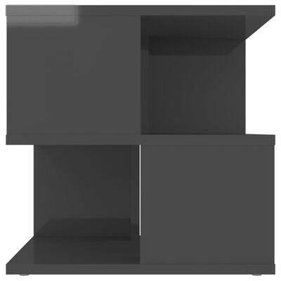 vidaXL Mesa de apoio 40x40x40 cm contraplacado cinzento brilhante