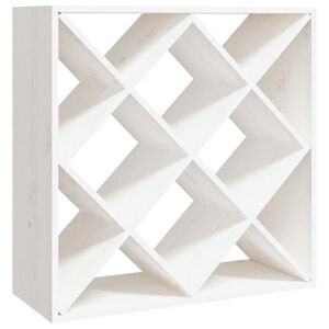 vidaXL Garrafeira 62x25x62 cm madeira de pinho maci&ccedil;a branco