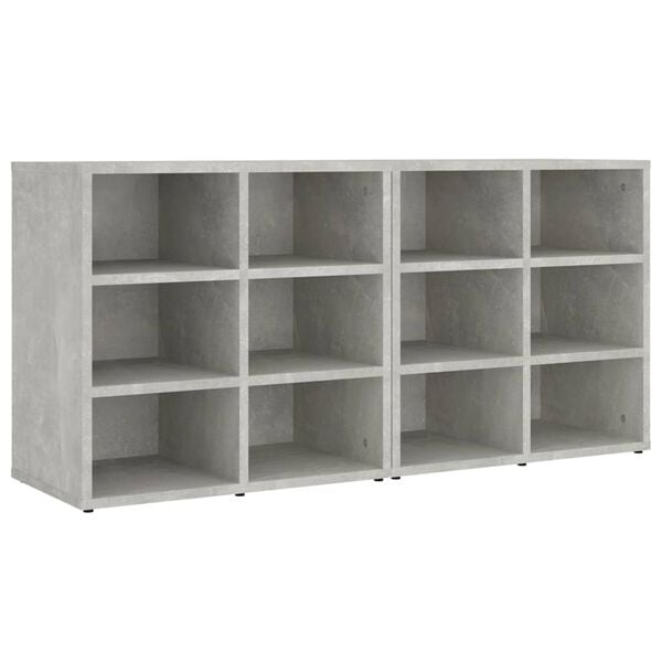 vidaXL Sapateira 2 pcs 52,5x30x50 cm Concreto Cinza