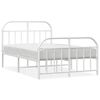 vidaXL Estrutura de cama com cabeceira e p&eacute;s 120x190 cm metal branco