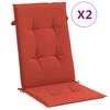 vidaXL Almofad&otilde;es cadeiras altas 2 pcs mesclado tecido vermelho
