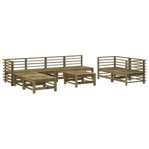 vidaXL 9 pcs conjunto lounge de jardim madeira de pinho impregnada
