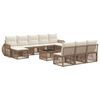 vidaXL Conjunto de Sof&aacute; de Jardim 11 unid. Bege e Branco Creme vime PE
