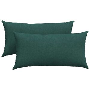 vidaXL Travesseiros de Sof&aacute; 2 pcs Verde Escuro 80 x 40 cm tecido