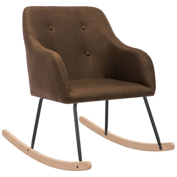 vidaXL Cadeira de baloi&ccedil;o tecido castanho