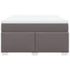 vidaXL Cama com molas/colch&atilde;o 160x200 cm couro artificial cinzento
