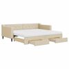 vidaXL Sof&aacute;-cama com gavet&atilde;o e gavetas 90x200 cm tecido cor creme