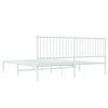 vidaXL Estrutura de cama com cabeceira 183x213 cm metal branco