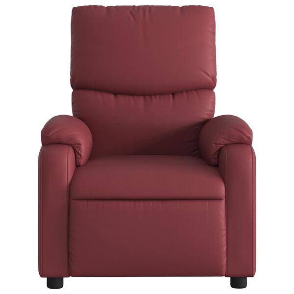 vidaXL Poltrona massagens reclin&aacute;vel couro artificial vermelho tinto