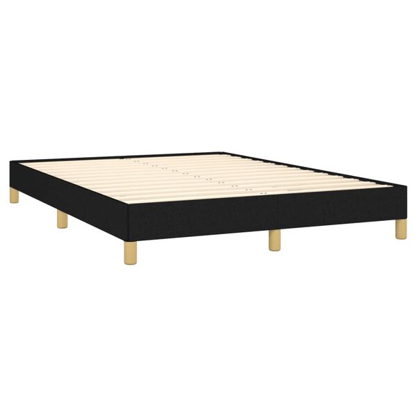 vidaXL Estrutura de cama sem colchão 140x190 cm tecido preto