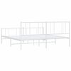 vidaXL Estrutura de cama com cabeceira e p&eacute;s 193x203 cm metal branco