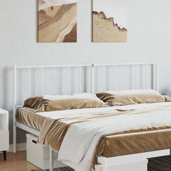 vidaXL Cabeceira de cama 193 cm metal branco