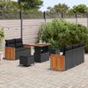 vidaXL Conjunto de Sof&aacute; de Jardim com almofada 8 pcs Preto