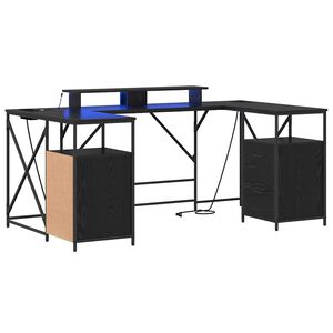 vidaXL Mesa Carvalho Preto Derivados de Madeira 182 x 101 x 87,5 cm